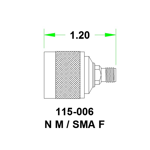 JFW 115-006 роз'єм, SMA Female - N Male, 0 MHz - 8 GHz, 50 Ohm