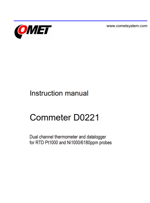 Comet Instruction Manual D0221
