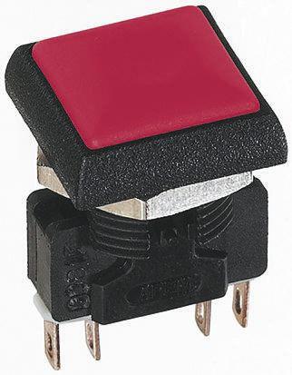 Apem IRC8Z262 кнопка, Ø 16 mm, Momentary (NC/NO), red actuator, microswitch technology, 5 A 250 VAC, IP67