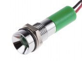 Apem Q8R7CXXG02E світлодіодний індикатор, Ø8mm, 1.8 - 3.3 VDC, Green, IP67