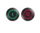 Кнопка з фіксацією OFF-ON, підсвітка символів I (зелений) / O (червоний) Апем FDAP1F1282F15