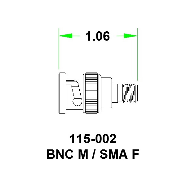 JFW 115-002 роз'єм, SMA Female - BNC Male, 0 MHz - 6 GHz, 50 Ohm