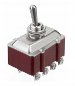 Apem 664/2 тумблер, 10 A 30 VDC, 4 pole, ON-ON-ON, Solder lug