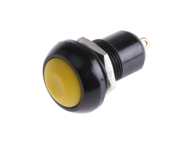 Apem IPP3SAD5 кнопка, Ø 12 mm, Momentary, NO, 5A 28VDC, yellow, IP69K, harsh environments