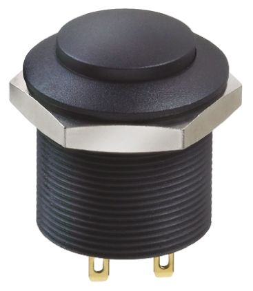 Apem FPAR1C2422D2218 кнопка, Ø 24 mm, Latching (OFF-ON), Illuminated, yellow led, 200 mA, 12VDC, IP69K
