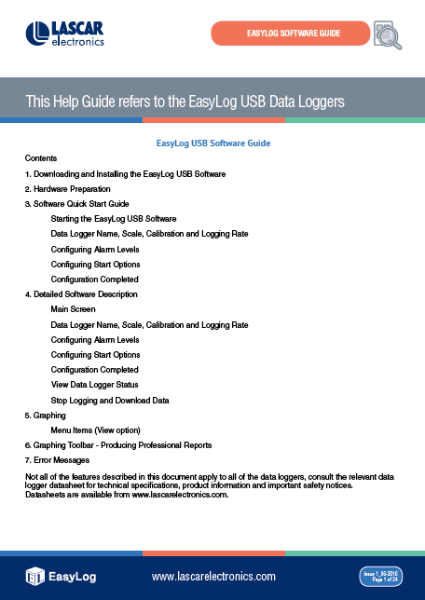 Інструкція Lascar EasyLog Software Guide