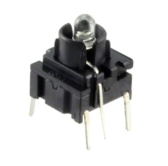 MEC 3FTH946 кнопка на друковану плату, NO, 10 x 10 mm, 50 mA / 24 VDC, yellow led, IP67