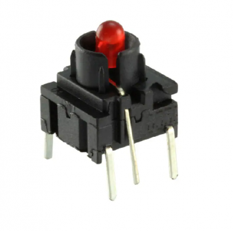 MEC 3FTH980 кнопка на друковану плату, NO, 10 x 10 mm, 50 mA / 24 VDC, red led, IP67