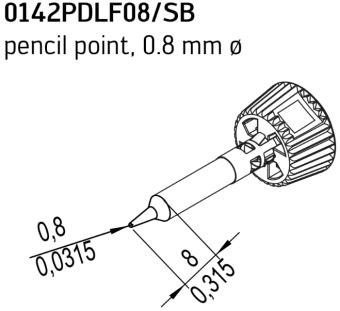 Kurtz Ersa 0142PDLF08/SB паяльне жало, pencil point, Ø 0.8 mm