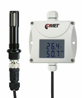 Comet T0211P датчик температури та вологості, 1ch, up to 25 bars, -30 to +105 °C, 0 to 100% RH, 0-10 V, LCD, 1m cable