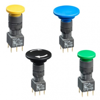 Apem серія промислових перемикачів A01 Series, 1- 4 pole, 6 A 250 VAC, 12 VDC, Latching and Momentary, IP65