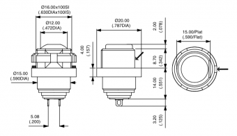 Apem IZPR1S432 кнопка, Ø 16 mm, Latching (OFF-ON), green actuator, 100 mA 24 VDC, IP67