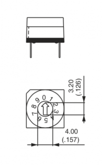 Apem PT65101L254 поворотний перемикач, 200 mA 42 VDC, -20°C to +70°C, 10 position, BCD, washable