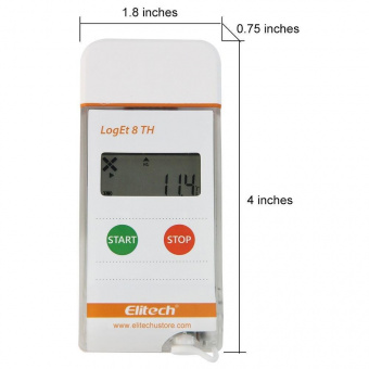 Elitech LogEt 8 TH реєстратор температури та вологості, -30 до +70 °C, Multi-Use, PDF, USB, LCD, IP65