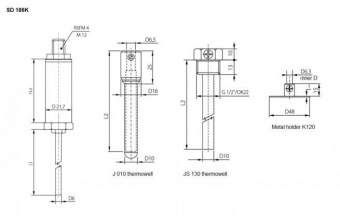 Sensit SD186 датчик температури, -30 до +100 °C, ZACwire / TSic x06, IP 67