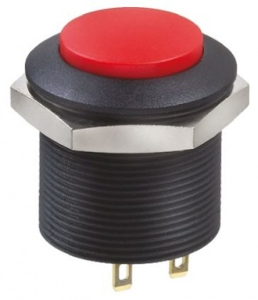 Apem FPAR3D1462C0X кнопка, Ø 24 mm, Momentary (NO), Illuminated, red led, 200 mA, 12VDC, IP69K