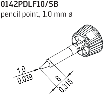 Kurtz Ersa 0142PDLF10/SB паяльне жало, pencil point, Ø 1,0 mm