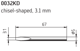 Kurtz Ersa 0032KD/SB паяльне жало, chisel-shaped, 3,1 mm