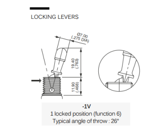 Apem 12146-1VX778 тумблер, MIL-STD, Ø 11.9 mm, 2 pole, ON-ON, 2 A 250 VAC- 4 A 28 VDC, 1 Lock position,IP67