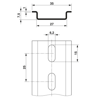Phoenix Contact NS 35/ 7,5 PERF DIN-рейка 755MM