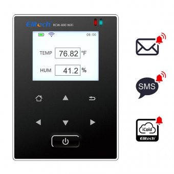 Elitech RCW-800 WiFi Black реєстратор температури та вологості, -40 до +80 °C, Multi-Use, Wi-Fi, LCD, IP64