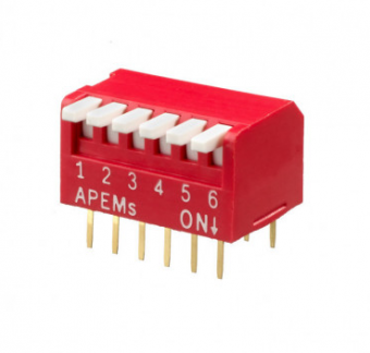Apem NDPL-07-V DIP перемикач, -20 °C to +70 °C, 100 mA 50 VDC, 7 way, RoHS compliance