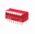 Apem NDP-08T-V DIP перемикач, -20 °C to +70 °C, 100 mA 50 VDC, 8 way, tape seal, RoHS compliance