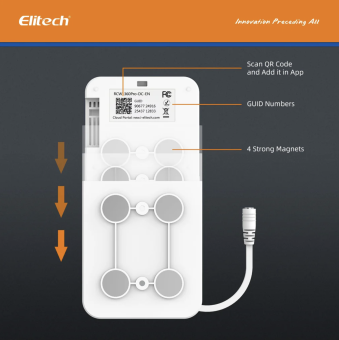 Elitech RCW-360P-THE реєстратор температури та вологості, -40 до +80 °C, Multi-Use, 4G + Wi-Fi, TFT, IP65