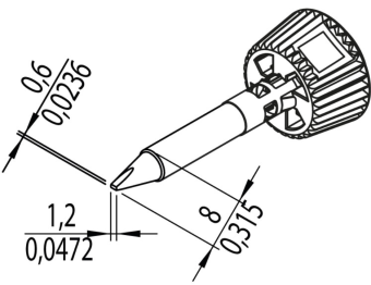 Kurtz Ersa 0142CDLF12/SB паяльне жало, chisel-shaped, 1,2 mm