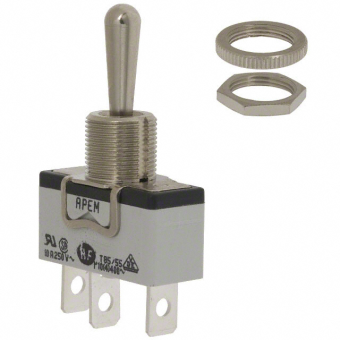 Apem 635H/2 тумблер, 1 pole, MOM-ON, 15A 250VAC, 10A 24VDC