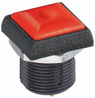 Apem IRC3S462 кнопка, Ø 16 mm, Momentary (NO), red actuator, 200 mA 48 VDC, IP67