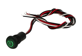 Apem IXP3W02GRXN9 кнопка, Ø 12 mm, Momentary (NO), 24 AWG wires,harsh environments, green led, 100 mA 28 VDC, IP69K