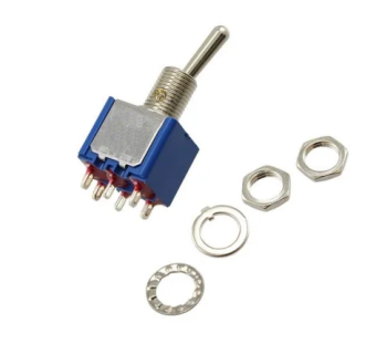 Apem 5646AB тумблер, ON-ON, 2 poles, Ø 6,35mm, 4A 30 VDC, 3A 250VAC