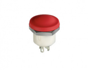 Apem IXP5S16M кнопка, Ø 12 mm, Momentary (NC/NO), harsh environments, red actuator, 2 A 28 VDC, IP69K