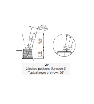 Apem 12146AG-2V тумблер, 2 pole, ON - ON, 4A 30 VDC,  Ø 12.5mm, CECC 96201-005,, Black finish, 2 locked positions
