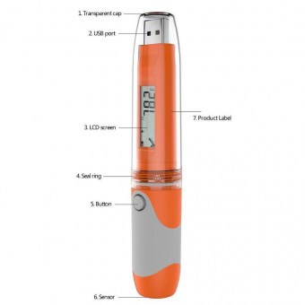 Elitech RC-51H реєстратор температури та вологості, -30 до +70 °C, 10-95% RH, Multi-Use, PDF, USB, LCD, IP65