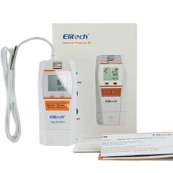 Elitech Tlog B100EH реєстратор температури та вологості, -40 до +85 °C, Multi-Use, PDF, USB, Bluetooth, LCD, IP65