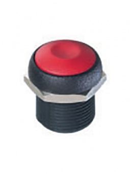 Apem IRR1S462 кнопка, Ø 16 mm, Latching (OFF-ON), red actuator, 100 mA 24 VDC, IP67