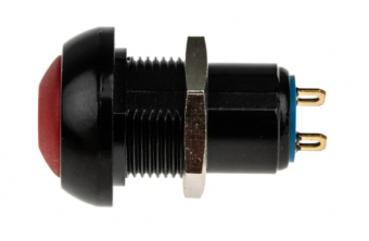 Apem IPR1SAD6 кнопка, Ø 12 mm, Latching OFF - ON, red actuator, IP67