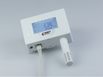 Comet TA3610 Компактний датчик температури та вологості, вихід Ethernet та PoE