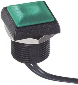 Apem IRC3F432 кнопка, Ø 16 mm, Momentary (NO), green actuator, 200 mA 48 VDC, IP67