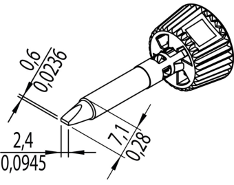 Kurtz Ersa 0142CDLF24/SB паяльне жало, chisel-shaped, 2,4 mm