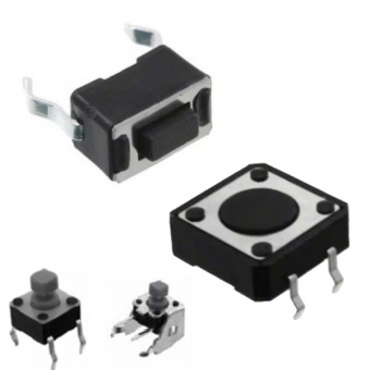 Apem серія тактових кнопок на друковану плату MJTP Series 6mm Through hole, SPST, momentary, 50 mA 12 VDC, 