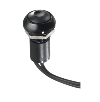 Apem IPR3FAD2 кнопка, Ø 12 mm, Momentary, NO, 5A 28VDC,Black, IP67, harsh environments