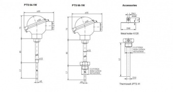Sensit PTS 66-1W датчик температури, -50 до +600 °C, 1-Wire / DS18B20, IP 54