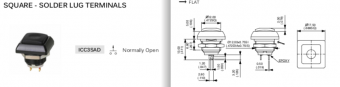 Apem ICC3SAD2100 кнопка, Ø 12 mm, Momentary (NO), 5 A 28 VDC / 0,5 A 48 VAC, IP67