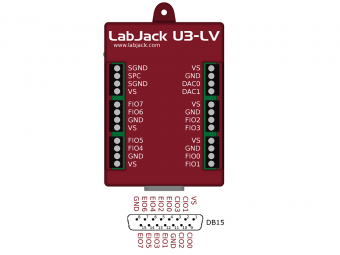 LabJack U3-LV модуль сбора данных, 16 Flexible I/O, 2 Analog Outputs, SPI, I2C, USB 