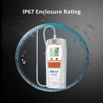 Elitech Tlog 100EL реєстратор температури, -196 до +150 °C, Multi-Use, PDF, USB, LCD, IP65