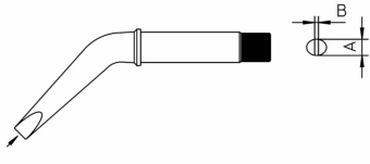 Weller T0054231899N паяльне жало CT6 DX8, chisel bent, 425°C