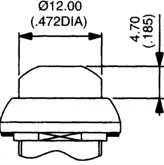 Apem IPR1SAD2104 кнопка, Ø 12 mm, Latching OFF - ON, black actuator, IP67